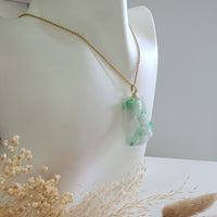 Translucent Green with Brilliant Green Jadeite "Mother Mary and Baby Jesus" Pendant (JAB007274) 8