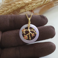 Translucency Brilliant Lavender Jadeite "Cherry Blossom" Pendant (JAB007280) 5