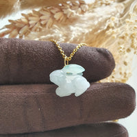 Good Translucency Icy with Green Jadeite "Rabbit with Pearl" Pendant (JAB007310) 3