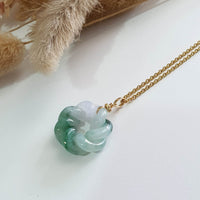 Translucent Icy Green with Lavender Jadeite “Eternity Knot” Pendant (JAB007400) 7