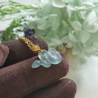 Highly Translucent Icy Blue Jadeite "Auspicious Snake" Pendant (JAB007546) 4
