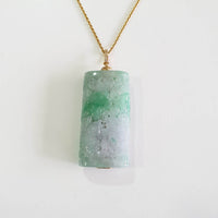 Translucent Icy Brilliant Green with Lavender Jadeite "Prosperity Fishes and Lotus" Pendant (JAB007727) 1