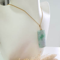 Translucent Icy Brilliant Green with Lavender Jadeite "Prosperity Fishes and Lotus" Pendant (JAB007727) 8
