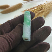 Translucent Icy Brilliant Green with Lavender Jadeite "Prosperity Fishes and Lotus" Pendant (JAB007727) 5