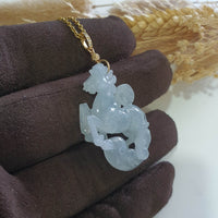 Good Translucency Icy Lavender Jadeite "Propserity Galloping Horse" Pendant (JAB007919) 6