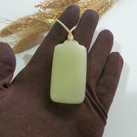 Translucent Yellow Nephrite “Wu Shi Pai” Pendant (JAB007923) 3