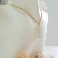 Highly Translucent Icy with Green Jadeite "Goddess of Mercy" Pendant (JAB007936) 7