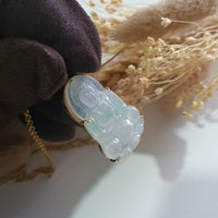 Highly Translucent Icy with Green Jadeite "Goddess of Mercy" Pendant (JAB007937) 5