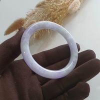 Translucent Brilliant Lavender Jadeite "Princess Round" Bangle (JAC002699) 5