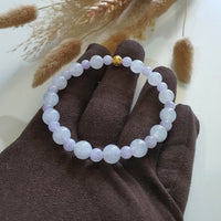 Translucent Icy and Sweet Lavender Jadeite Golden Coin Ball Bracelet (JAC002770) 3