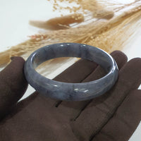 Translucent Icy Black Jadeite Bangle (JAC002882) 5