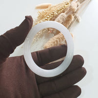 Translucent Icy Light Lavender Jadeite Princess Round Bangle (JAC002959) 3