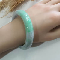 Translucent Brilliant Apple Green and Lavender Jadeite “Scenery” Bangle (JAC003281) 10