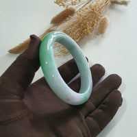 Translucent Brilliant Apple Green and Lavender Jadeite “Scenery” Bangle (JAC003281) 8