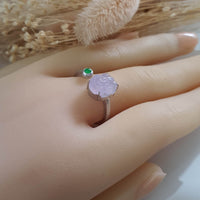 Highly Translucent Lavender Jadeite "Wealth Pixiu" Ring (JAD000820) 8