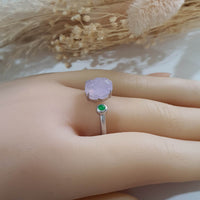 Highly Translucent Lavender Jadeite "Wealth Pixiu" Ring (JAD000820) 9