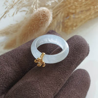 Highly Translucent Icy Jadeite "Icy Cherry Blossom" Ring (JAD000892) 3