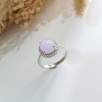Translucent Icy Brilliant Lavender Jadeite “Cabochon” Ring (JAD001240) 2