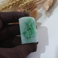 Translucency Green Jadeite "Ruyi" Seal/Stamp Ornament (JAM000094) 2