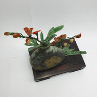 Translucent Icy Orangey Red Jadeite "Orchid Éternelle" Ornament (JAM000862) 10