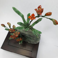 Translucent Icy Orangey Red Jadeite "Orchid Éternelle" Ornament (JAM000862) 5
