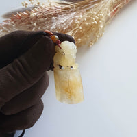 Good Translucency Icy Yellow "Auspicious Wealth Pixiu" Pendant (JAB004558) 2