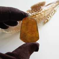 Good Translucency Icy Orange Jadeite “The Everlasting Sunset” Pendant (SJB002328) 2