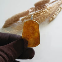 Good Translucency Icy Orange Jadeite “The Everlasting Sunset” Pendant (SJB002328) 5