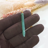 Good Translucency Icy Green Jadeite "Wisdom Brush" Pendant (SJB002494) 2