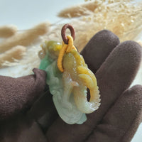 Translucent Tri-colour Jadeite "Celestial Dragon” Pendant (SJK000441) 6