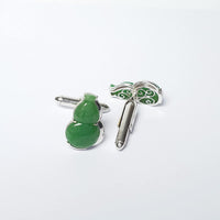 Translucent Green Jadeite “Amazing Hulu" Cufflinks 4