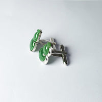Translucent Green Jadeite “Amazing Hulu" Cufflinks 5