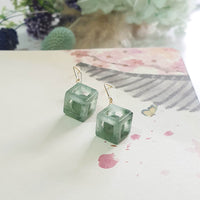 Good Translucency Icy Green Jadeite “Dancing Magnetizing Balls” Earrings (JAA002171)