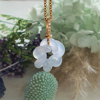 Good Translucency Icy Lavender Jadeite “Eternity Knot” Pendant (JAB007729)