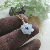 Good Translucency Icy Lavender Jadeite “Eternity Knot” Pendant (JAB007729)