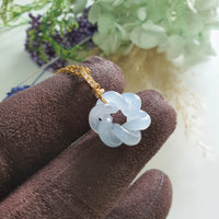 Good Translucency Icy Lavender Jadeite “Eternity Knot” Pendant (JAB007729)