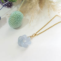Good Translucency Icy Lavender Jadeite “Eternity Knot” Pendant (JAB007729)