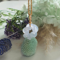 Good Translucency Icy Lavender Jadeite “Eternity Knot” Pendant (JAB007729)