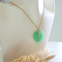 [Very Rare] Magnificent Good Translucency Brilliant Apple Green Jadeite Pendant (JAB008011)