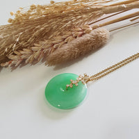 [Very Rare] Magnificent Good Translucency Brilliant Apple Green Jadeite Pendant (JAB008011)