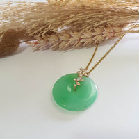 [Very Rare] Magnificent Good Translucency Brilliant Apple Green Jadeite Pendant (JAB008011)