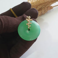[Very Rare] Magnificent Good Translucency Brilliant Apple Green Jadeite Pendant (JAB008011)