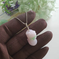 Translucent Icy Rosy Lavender Jadeite "Auspicious Wealth Pixiu" (JAB008114)