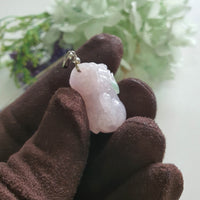 Translucent Icy Rosy Lavender Jadeite "Auspicious Wealth Pixiu" (JAB008114)