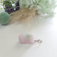 Translucent Icy Rosy Lavender Jadeite "Auspicious Wealth Pixiu" (JAB008114)