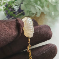 Good Translucency Icy Yellow Jadeite "Imperial Dragon Ascension" Pendant (JAB008117)