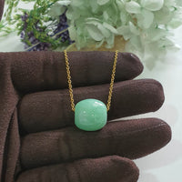Translucent Bright Apple Green Jadeite "Barrel" Pendant (JAB008212)