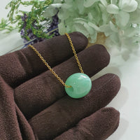 Translucent Bright Apple Green Jadeite "Barrel" Pendant (JAB008212)