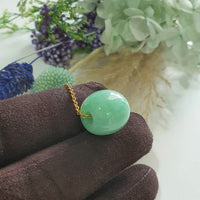 Translucent Bright Apple Green Jadeite "Barrel" Pendant (JAB008212)