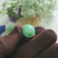 Translucent Bright Apple Green Jadeite "Barrel" Pendant (JAB008212)